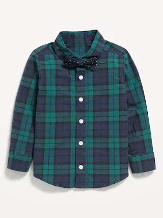 Long-Sleeve Printed Poplin Shirt & Bow-Tie Set for Toddler Boys | Old Navy (US)
