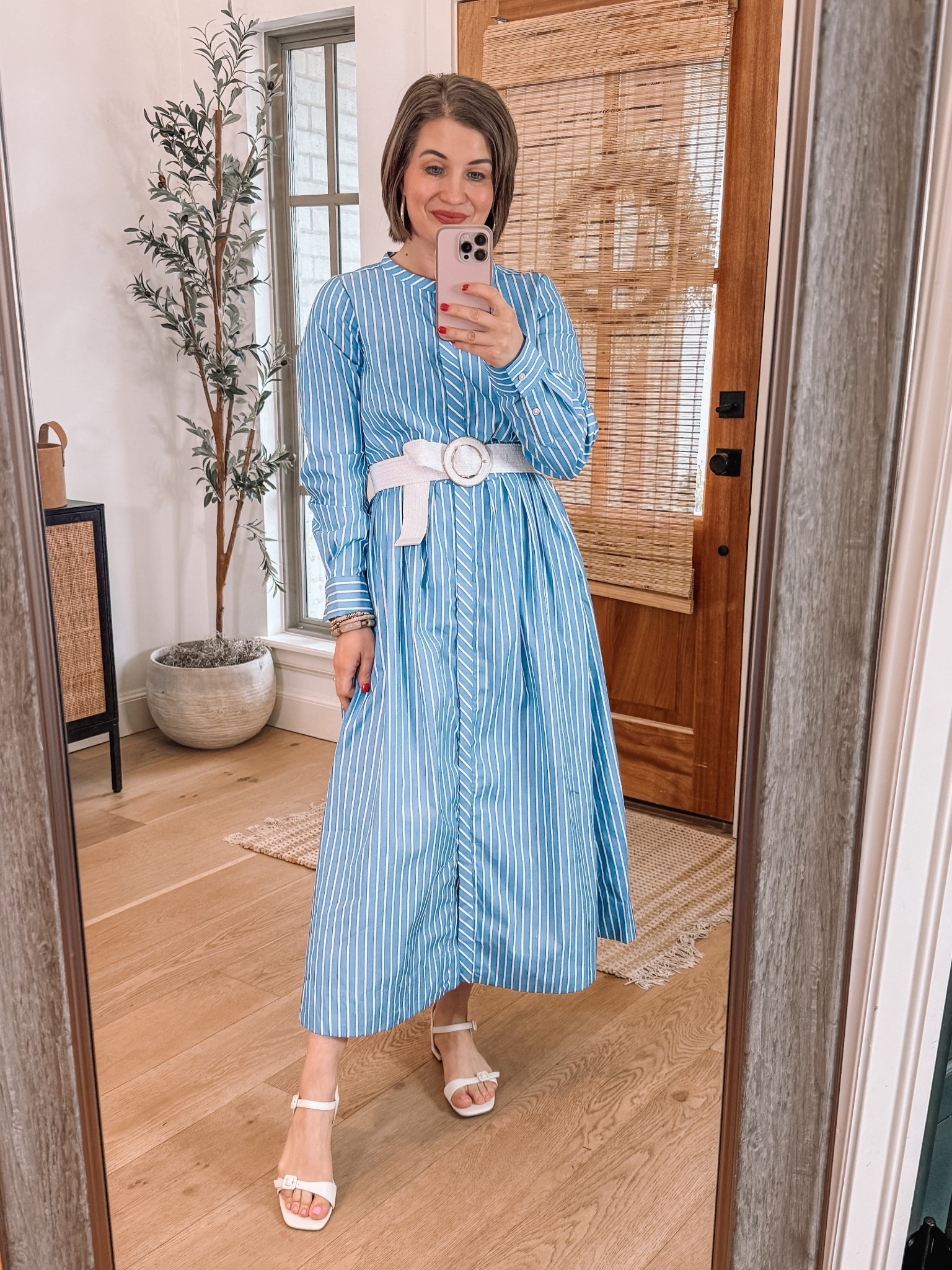 Blue shirt dress on clearance from Walmart! 

#LTKSaleAlert #LTKootd #LTKSeasonal