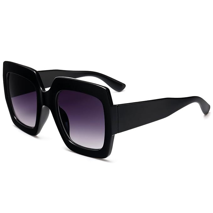 Square-Frame Designer Inspired Oversize Sunglasses for Women Brand Designer Shades | Amazon (US)