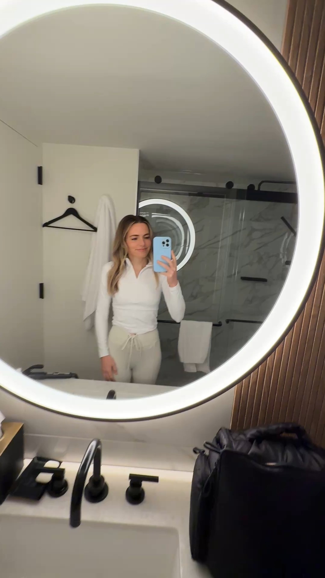 a very early morning in New York City! I was on my way to an early photoshoot so I wanted to wear something comfy and easy since I would just be changing when I got to set. Love this workout set and pullover so much! I’m wearing a size small 🤍

#LTKStyleTip #LTKTravel #LTKActive