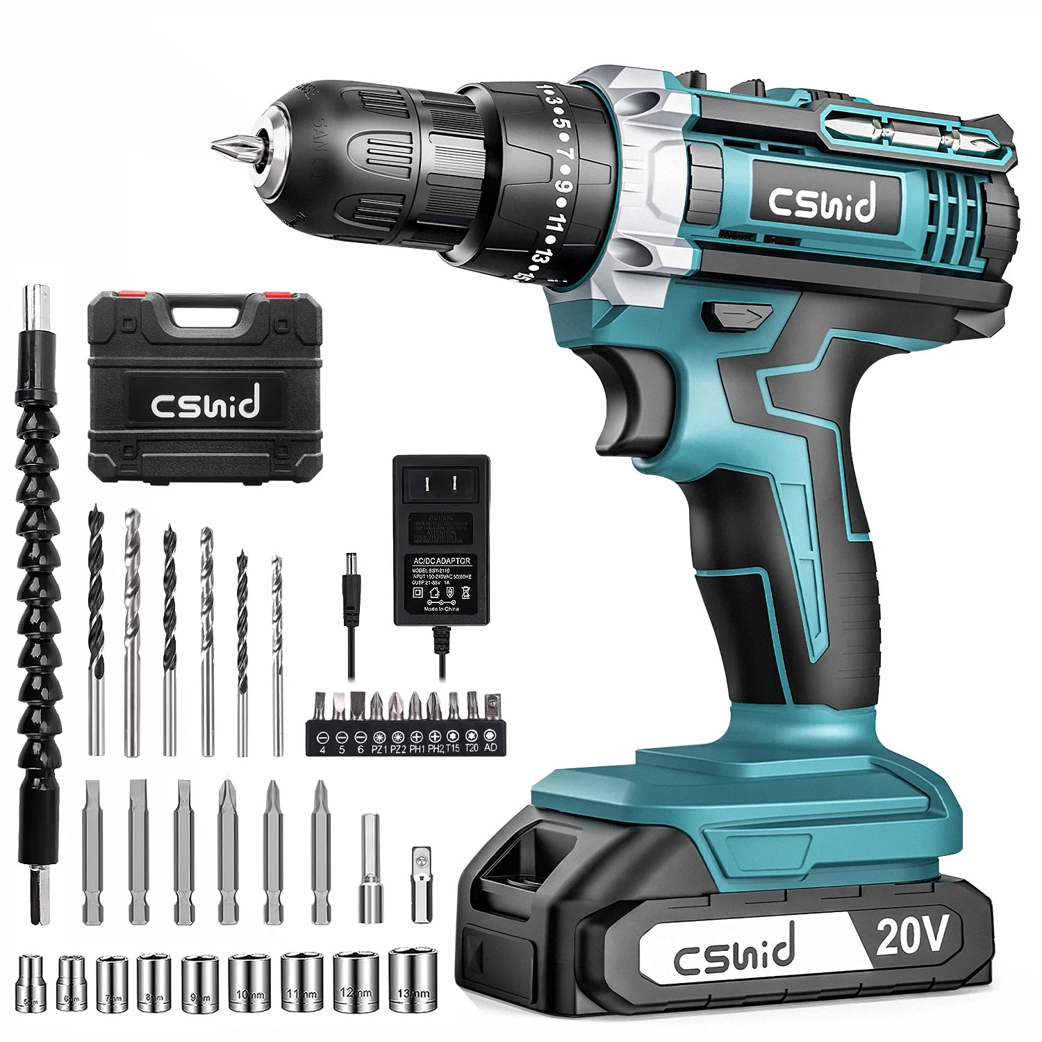20V Cordless Power Drill Set, Drill Kit with 1 Lithium-Ion & Charger, 3/8" Keyless Chuck, Electri... | Walmart (US)