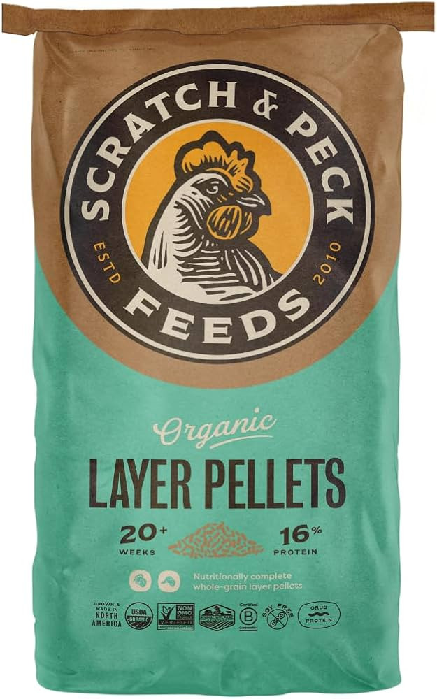 Scratch and Peck Feeds Organic Layer Pellets 16% - 25-lbs - Premium Chicken and Duck Feed Formula... | Amazon (US)