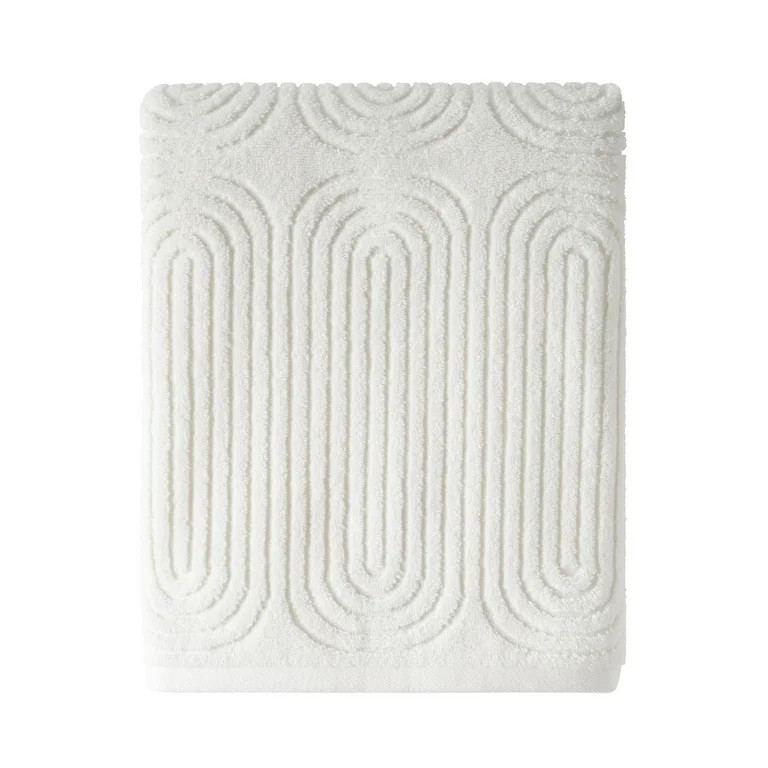 Beautiful Textured Bath Towel, 56" x 30", Off White by Drew Barrymore | Walmart (US)