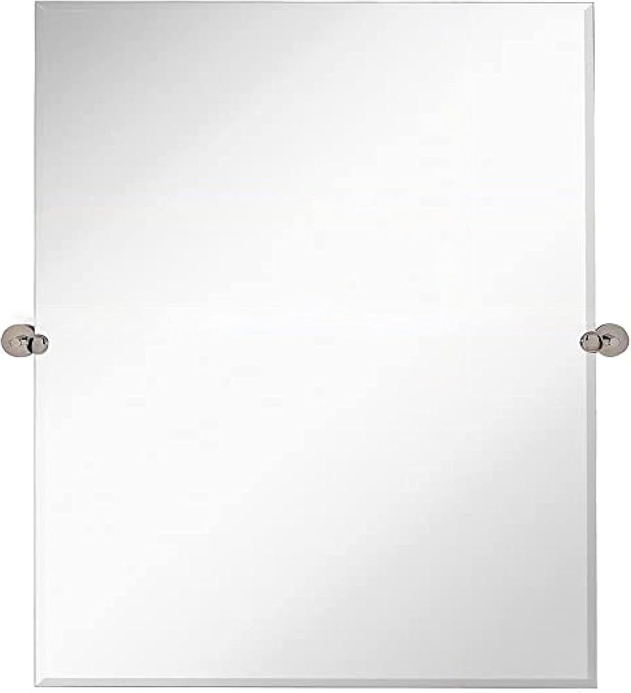 Hamilton Hills 30x40 inch Frameless Pivot Mirrors for Bathrooms with Polished Chrome Rounded Wall... | Amazon (US)