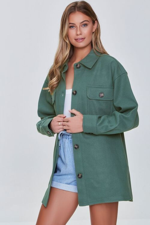 Oversized Button-Front Shacket | Forever 21 | Forever 21 (US)