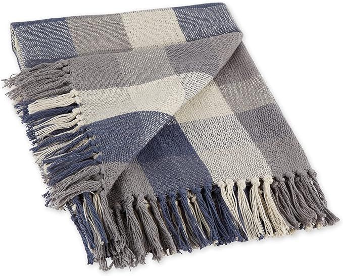 DII Buffalo Check Collection Rustic Farmhouse Throw Blanket with Tassels, 50x60, Tri Color, Frenc... | Amazon (US)