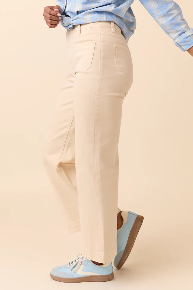 Judith Vanilla Cream High Rise Wide Leg Jeans SALE | Pink Lily