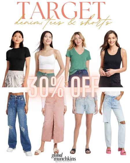 Online only Target SALE! 30% off women’s denim, tees and shorts! My favorites for everyday at an amazing price! I like the oversized looked for the T-shirt’s so I size up. Tank tops and bottoms are true to sizee

#LTKstyletip #LTKsalealert #LTKover40