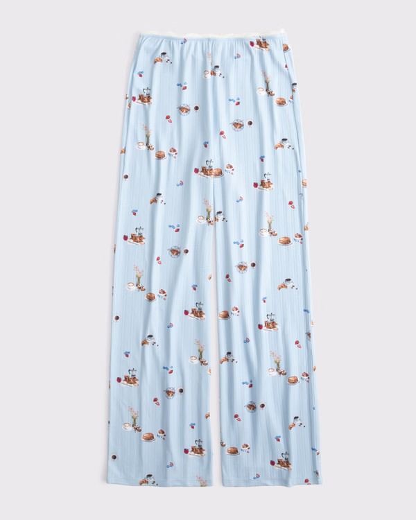 Pointelle Wide Leg Sleep Pant | Abercrombie & Fitch (US)