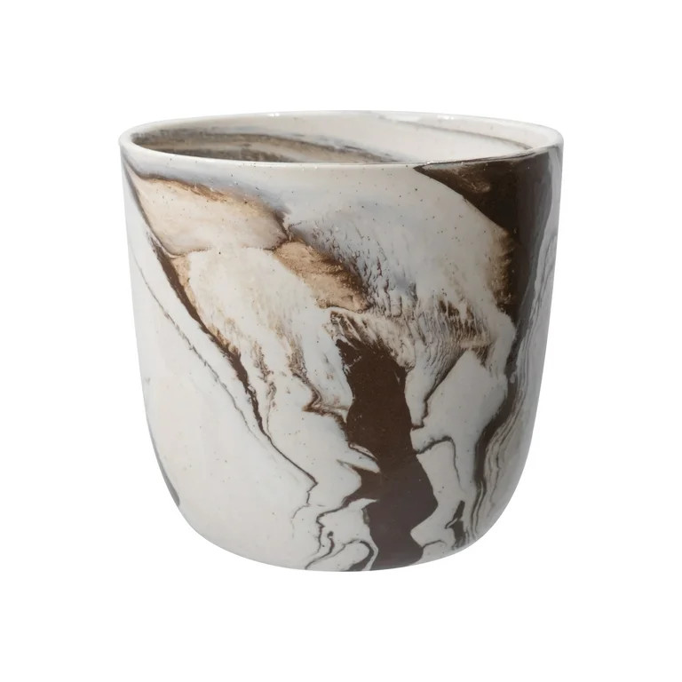 Mainstays Paxton 8.1" x 8.1" x 7.5" Round Red Canyon Ceramic Planter | Walmart (US)