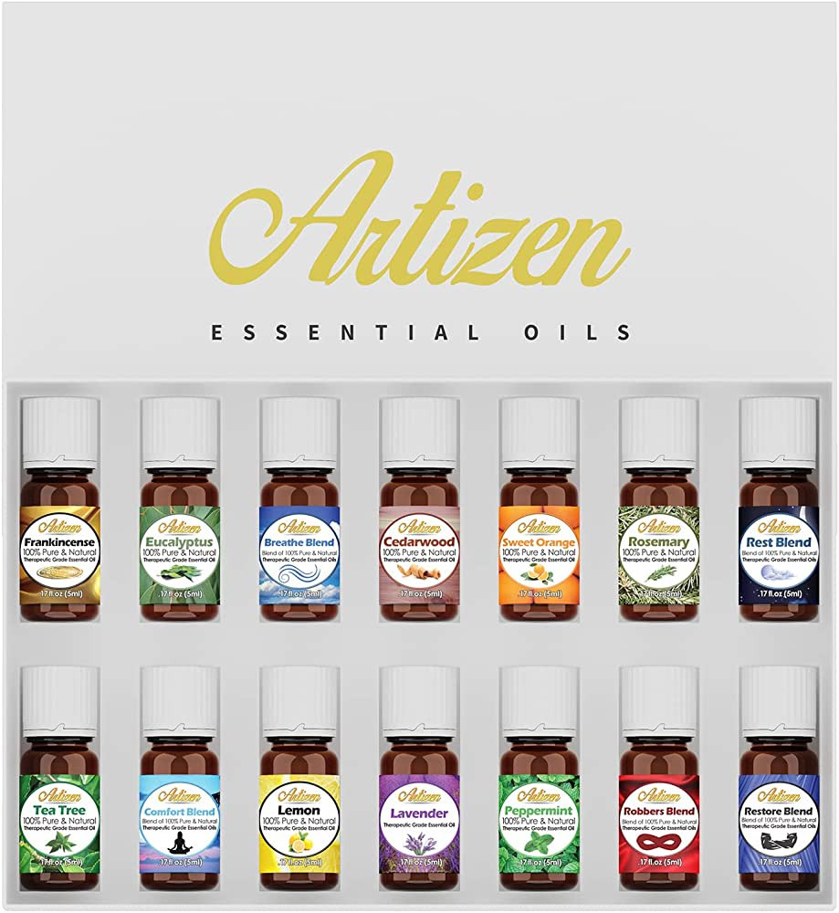 Artizen Top 14 Essential Oil Set for Diffuser, Aromatherapy and Candle Making - Fall Holiday Frag... | Amazon (US)