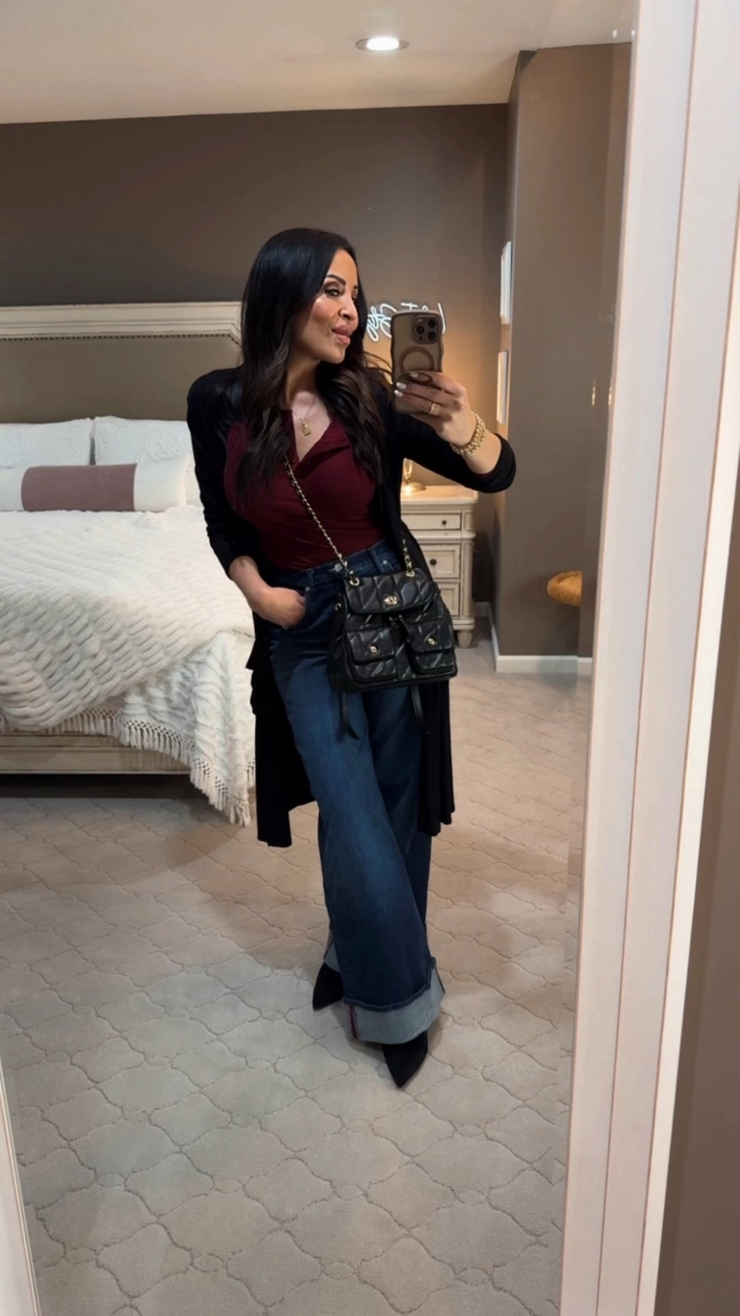 POV: You finally found the perfect wide-leg jeans. 🙌 Pairing them with this Chanel-inspired bag for that touch of luxury on a budget. This is my official winter uniform! ❄️✨ #WinterOOTD #FashionOnABudget #StyleGram #WinterEssentials #walmartstyle

#LTKgrwm #LTKootd #LTKOver40
