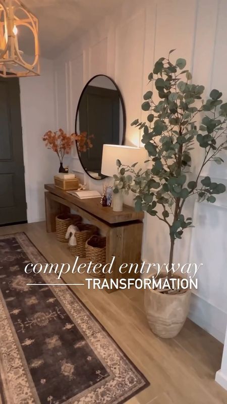 Home decor!! Entry way complete. Console table, home decor pieces, faux eucalyptus tree, mirror, rug (10% off with code ALWAYSMELISS10 ), baskets, storage boxes, and chandelier are all linked! Neutral home decor.c Amazon finds, Amazon home, target , large round mirror is 48"

#LTKhome #LTKstyletip #LTKunder100