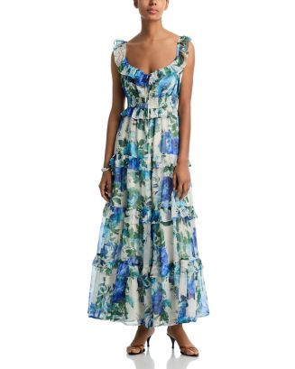 Floral Leaf Ruffle Smocked Maxi Dress - Exclusive | Bloomingdale's (US)