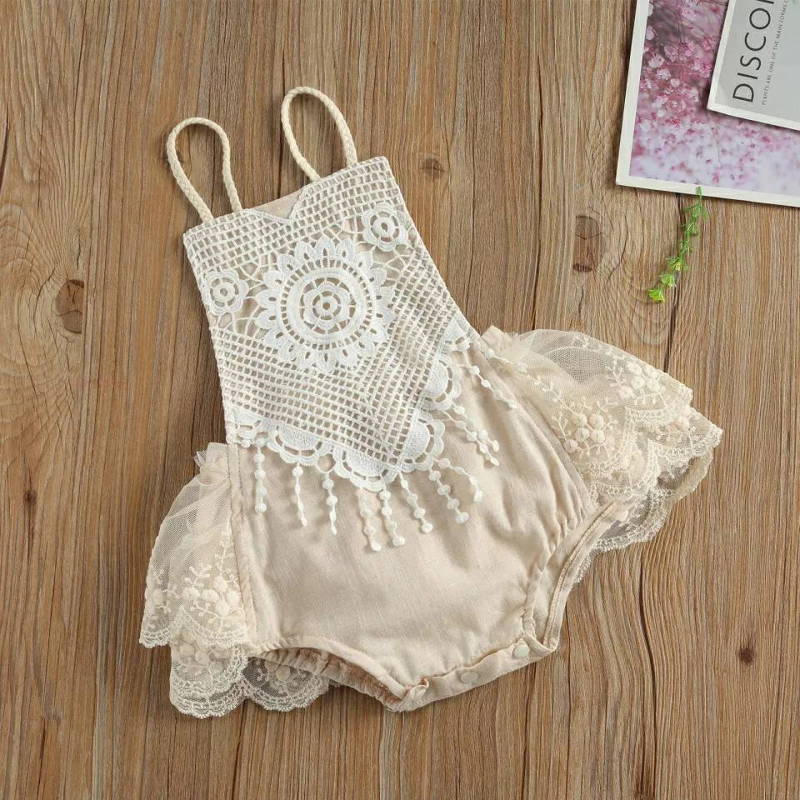 Boho Lace Baby Girl /crochet Lace Baby Romper First Birthday | Etsy | Etsy (US)