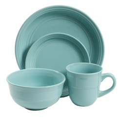 Mainstays Aqua Rainforest 16-Piece Round Dinnerware Set