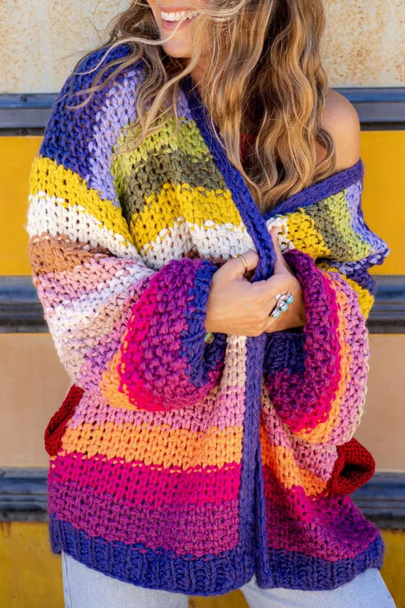 Wrapped up in Color Knit Cardigan | Three Bird Nest