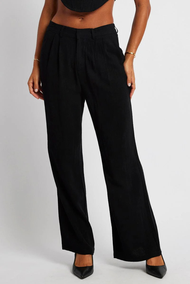 Black Wide Leg Pant High Rise | Ally Fashion (US, Australia & New Zealand)