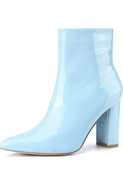 Women's Chunky Heel Pointed Toe Zipper Ankle Boots | Amazon (US)