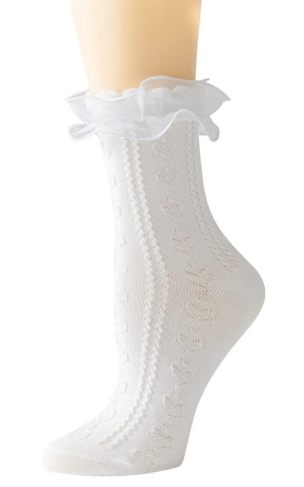 SEMOHOLLI Women's Ruffle Socks - Mid-Calf, Lace Ruffle Frilly Comfortable Cotton Princess Socks | Amazon (US)