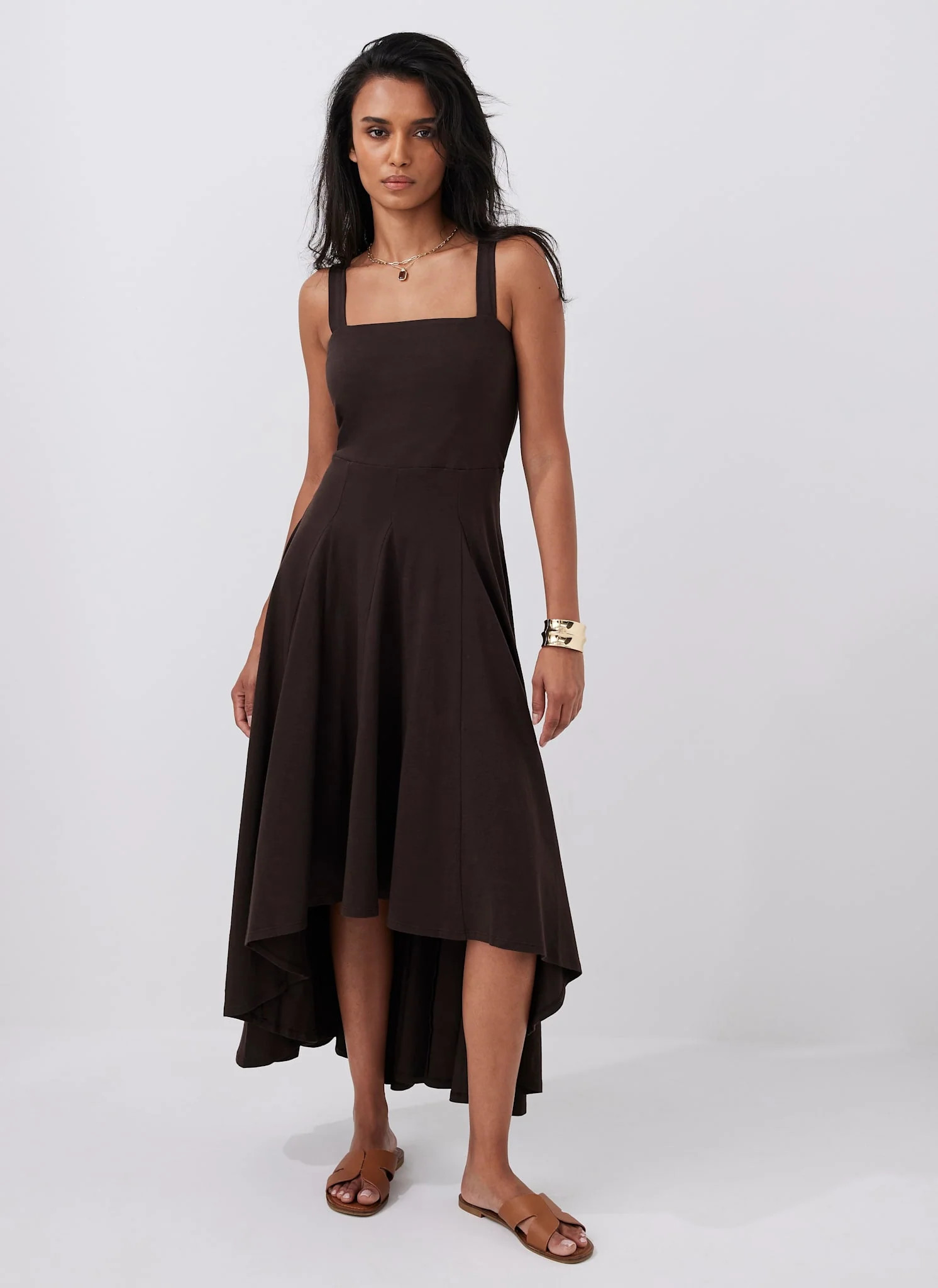 Brown Jersey Midi Dress | Mint Velvet