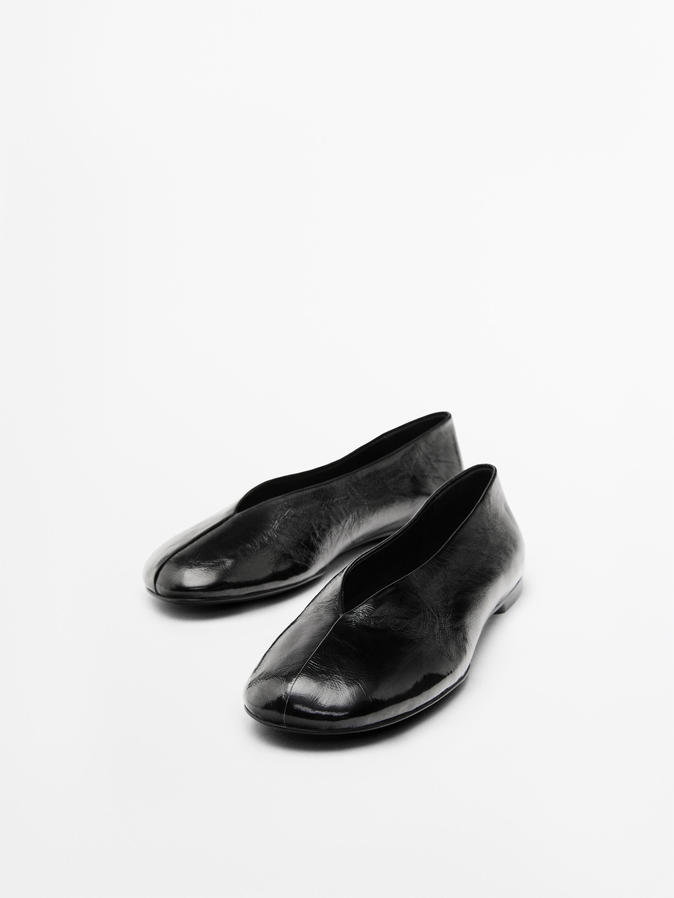 Weiche Lederballerinas mit Glanzfinish | Massimo Dutti DE