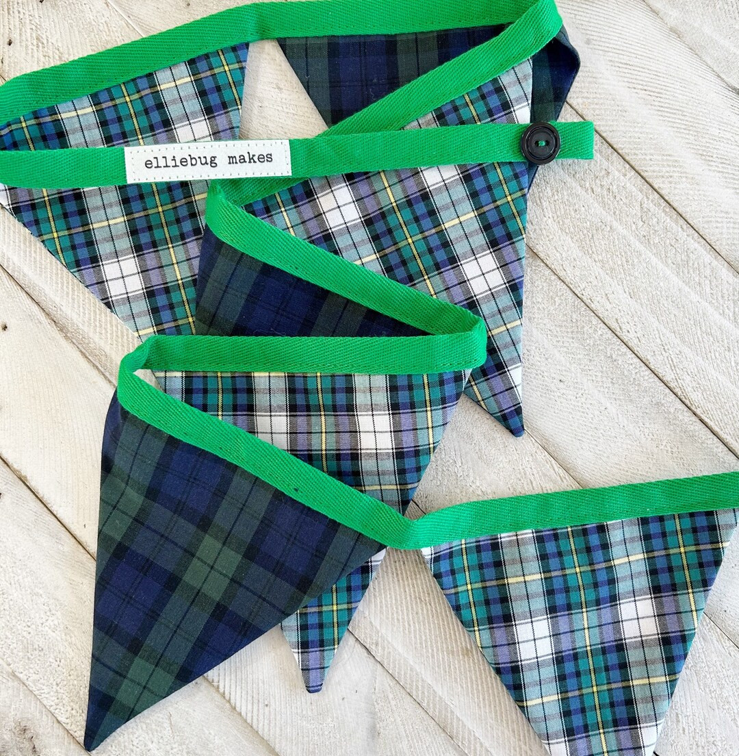 Irish Mixed Tartan Plaid Mini Bunting Garland - Etsy | Etsy (US)