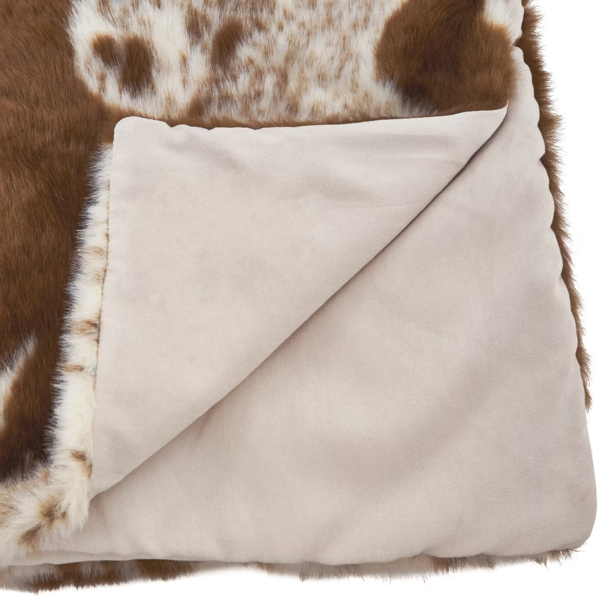 Saro Lifestyle Faux Fur Cow Hide Throw, 50x60 inches, Brown | Target