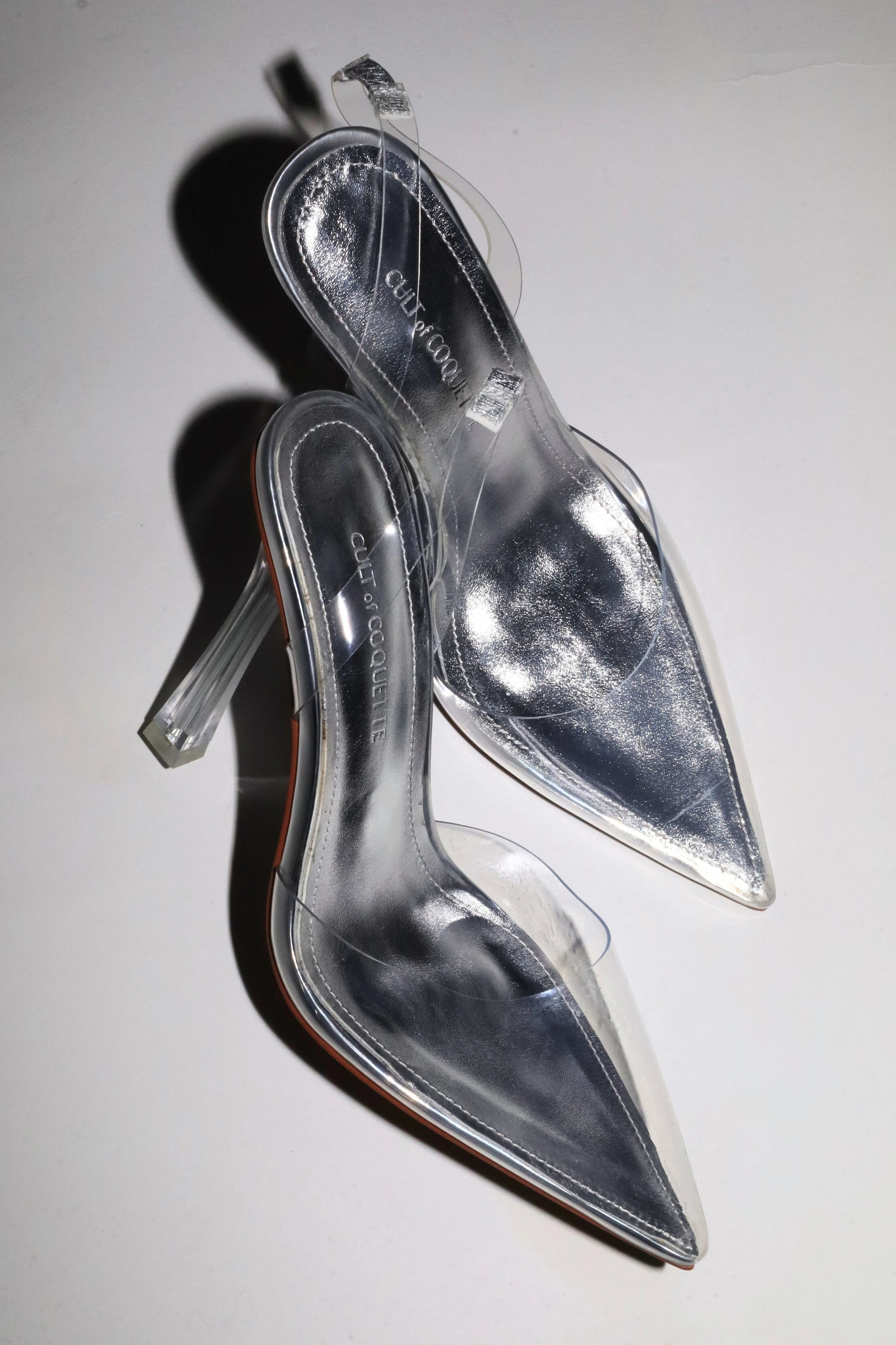 Madeline Clear Pointed Slingback Pumps 110 mm | CULT OF COQUETTE