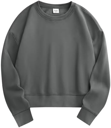 Stelle Cropped Sweatshirts for Women Cotton Long Sleeve Crop Tops Crewneck Pullover Oversized Swe... | Amazon (US)