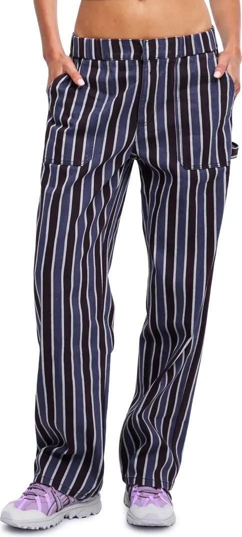 LIONESS Fountain Stripe Cotton Utility Pants | Nordstrom | Nordstrom