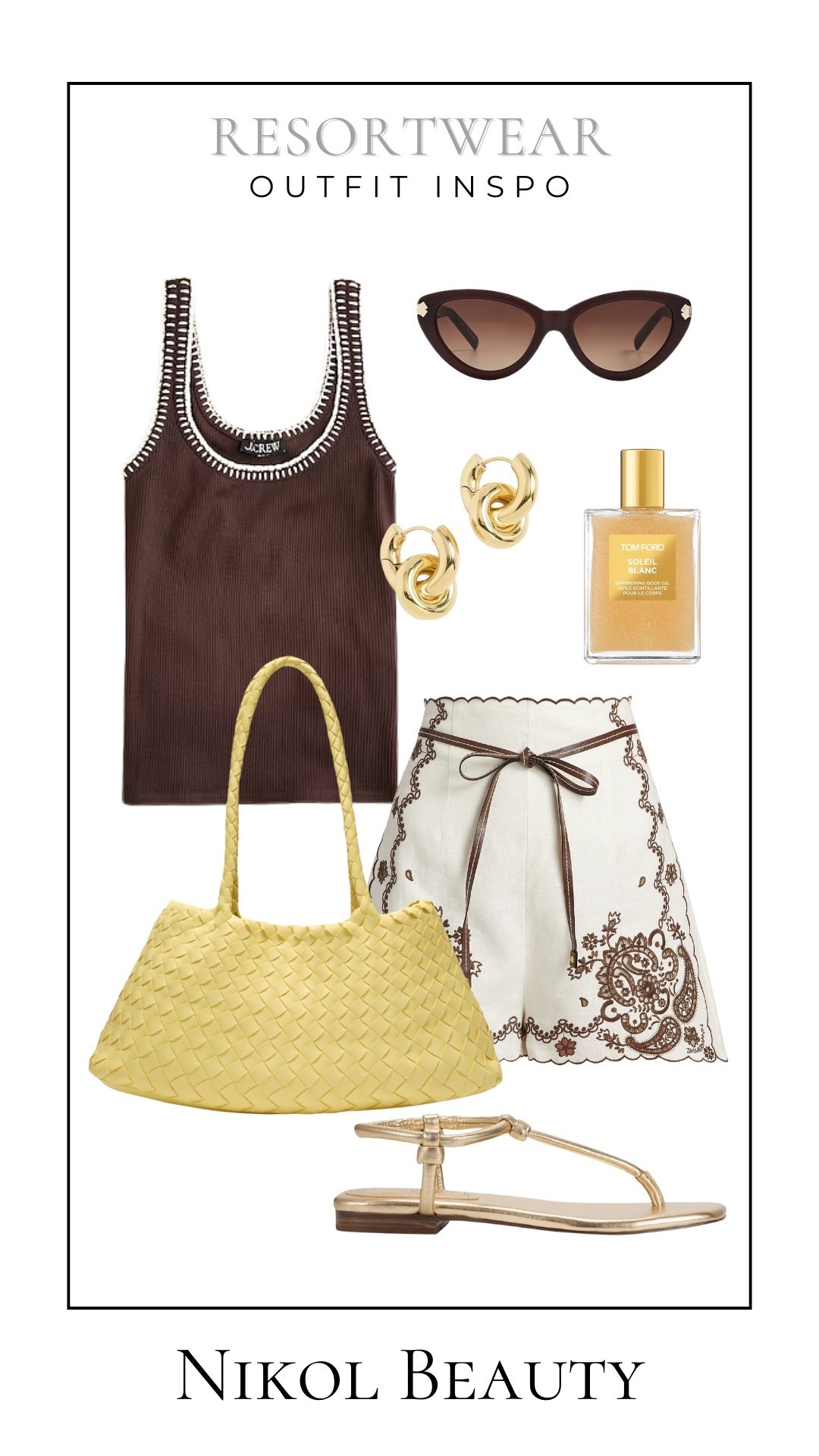 Resort mode: chic and easy. Neutrals, gold glow, and embroidery—just enough drama to keep things interesting.

resortwear outfit inspiration, neutral summer look, vacation style, embroidered linen shorts, chic beachwear



#LTKShoeCrush #LTKItBag #LTKStyleTip