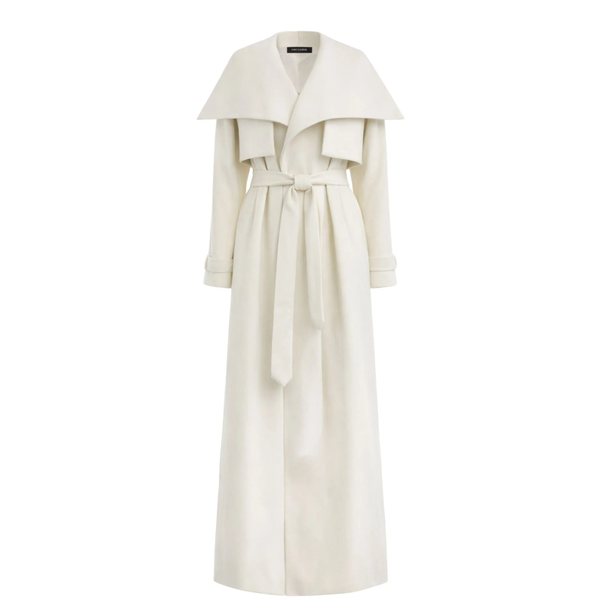 Maxi Leather Trench Coat | Ecru S | DOORS NYC