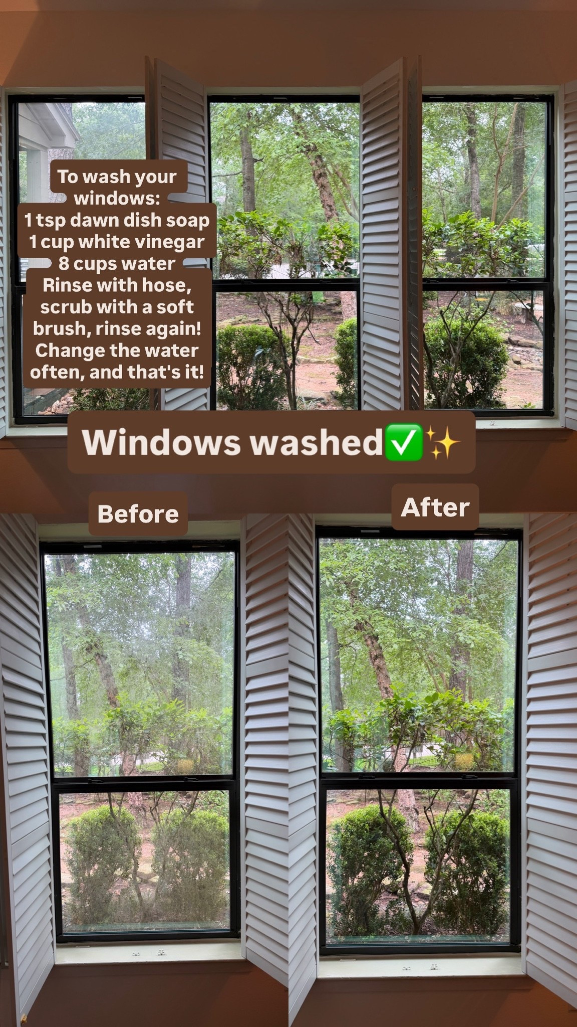 The easiest way to wash your windows and you probably have all the supplies you need already!
..................
clean hacks clean house hacks clean house tips clean home window washing window washer scrub windows summer cleaning tips spring cleaning tips cleaning before and after cleaning routine nontoxic cleaning hacks cleaning with vinegar cleaner car washing supplies car wash window wash clean house clean home natural cleaners natural cleaning home cleaning schedule cleaning routine amazon cleaning favorites amazon haul amazon finds  

 #LTKdayinmylife #LTKmomlife #LTKHome