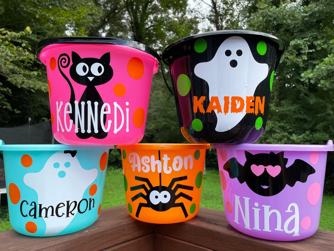 Custom Halloween Bucket Halloween Buckets Personalized - Etsy | Etsy (US)