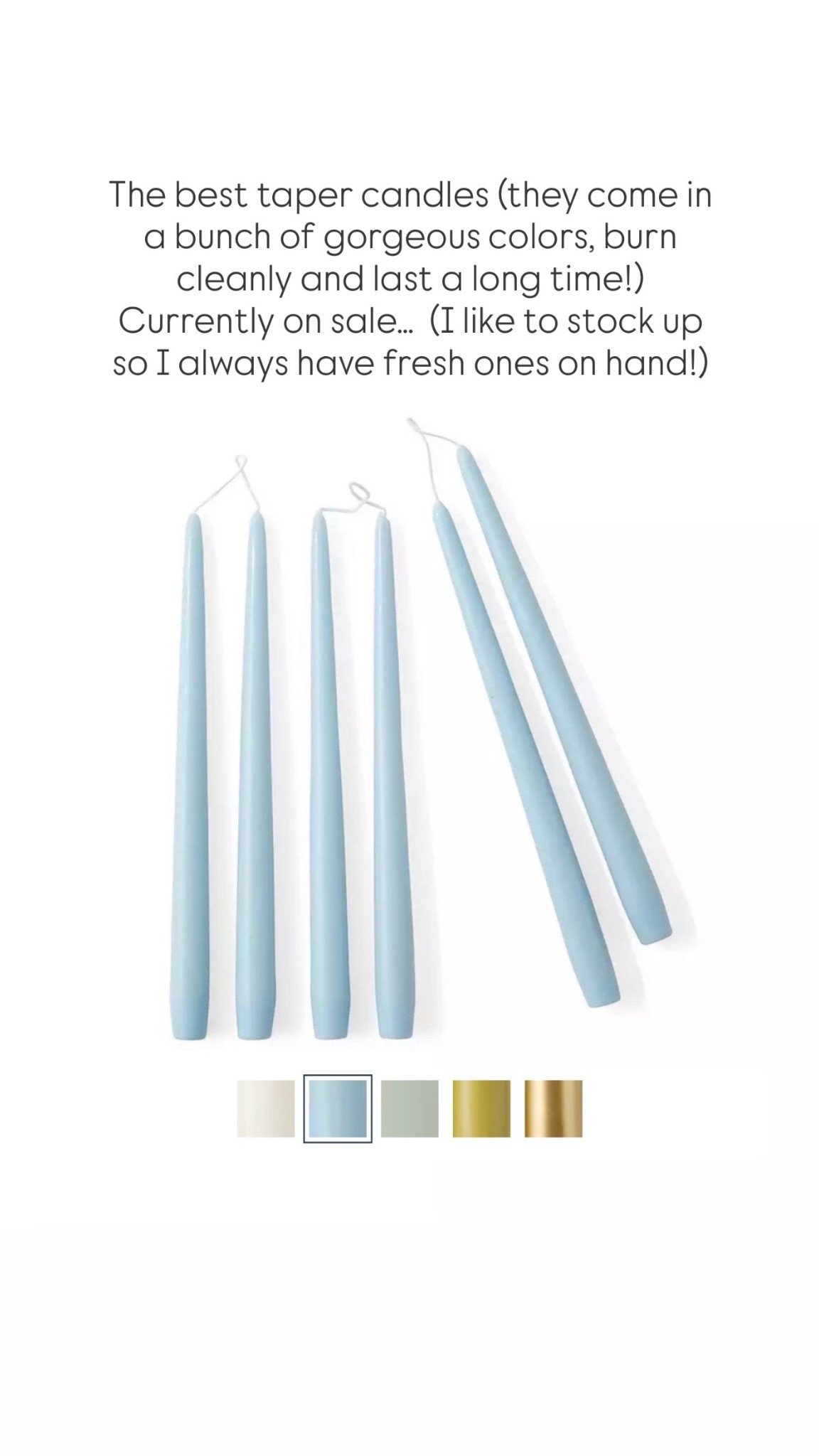 The best taper candles (they come in a bunch of gorgeous colors, burn cleanly and last a long time!) Currently on sale…  (I like to stock up so I always have fresh ones on hand!)

Spring entertaining, summer entertaining, dining room, dinner party, holiday 

#LTKSaleAlert #LTKSeasonal #LTKHome