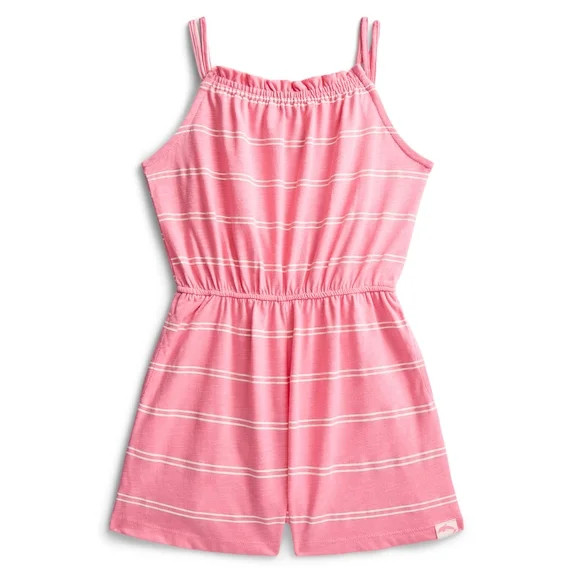 Wonder Nation Little Girls' Sleeveless Print Romper, Sizes 4-10 | Walmart (US)
