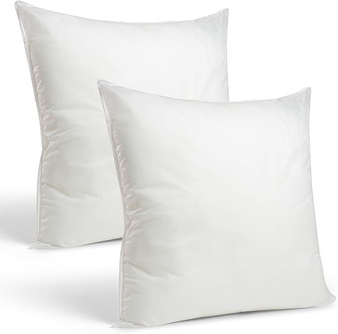 Foamily Throw Pillows Insert Set of 2-26 x 26 Premium Hypoallergenic Euro Sham Decorative for Bed... | Amazon (US)