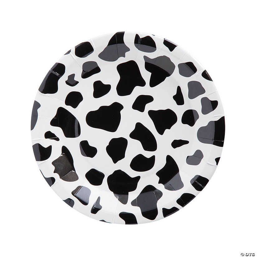 Cow Print Round Paper Dinner Plates - 8 Ct. | Oriental Trading Company