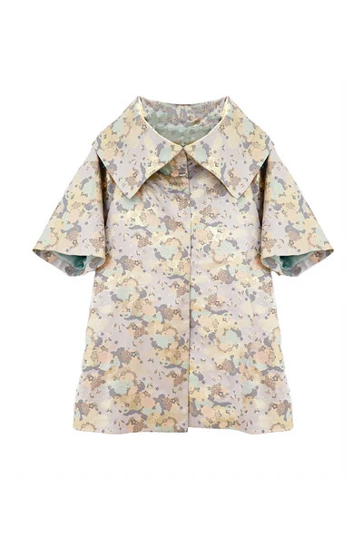 Car Coat - Silver Chinoiserie | Shop BURU