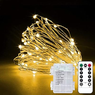 2 Pack 33Ft 10M Battery Powered Fairy Lights Indoor String Light Twinkle Lights with Remote for W... | Amazon (US)