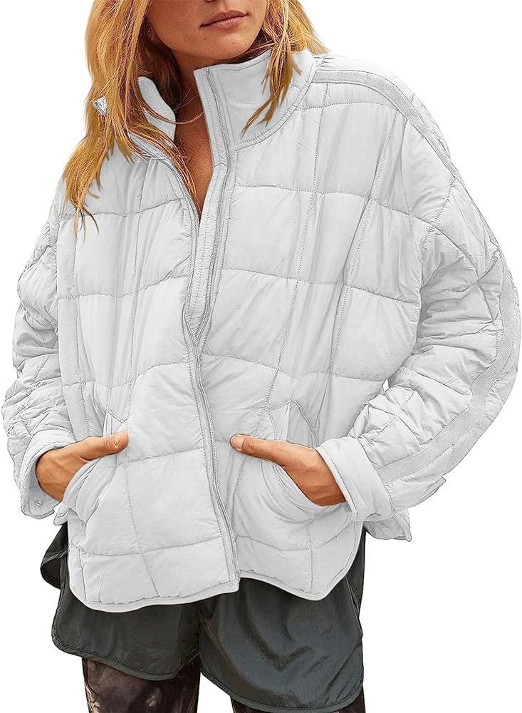 Muchpow Women's Lightweight Down Coat Long Sleeve Full Zipper Oversized Packable Short Puffer Jac... | Amazon (US)