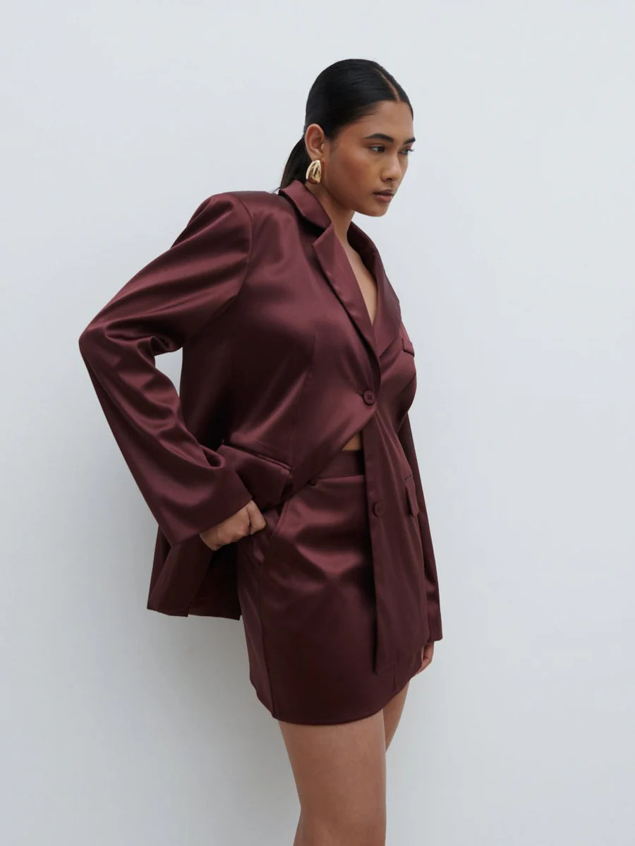 Beck Satin Tailored Micro Mini Skirt | Pretty Lavish (UK)