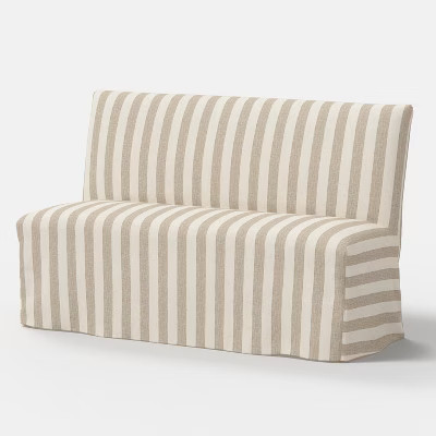 57" Jean Slipcovered Dining Banquette Malcolm Stripe Brown - Threshold™ | Target
