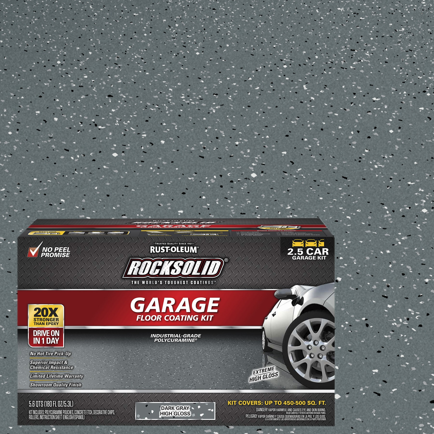 Rust-Oleum RockSolid 2-part Dark Gray Polycuramine Concrete and Garage Floor Paint ( Kit ) | 317284 | Lowe's