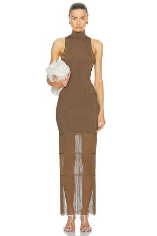 KHAITE Zare Dress in Toffee | FWRD | FWRD 
