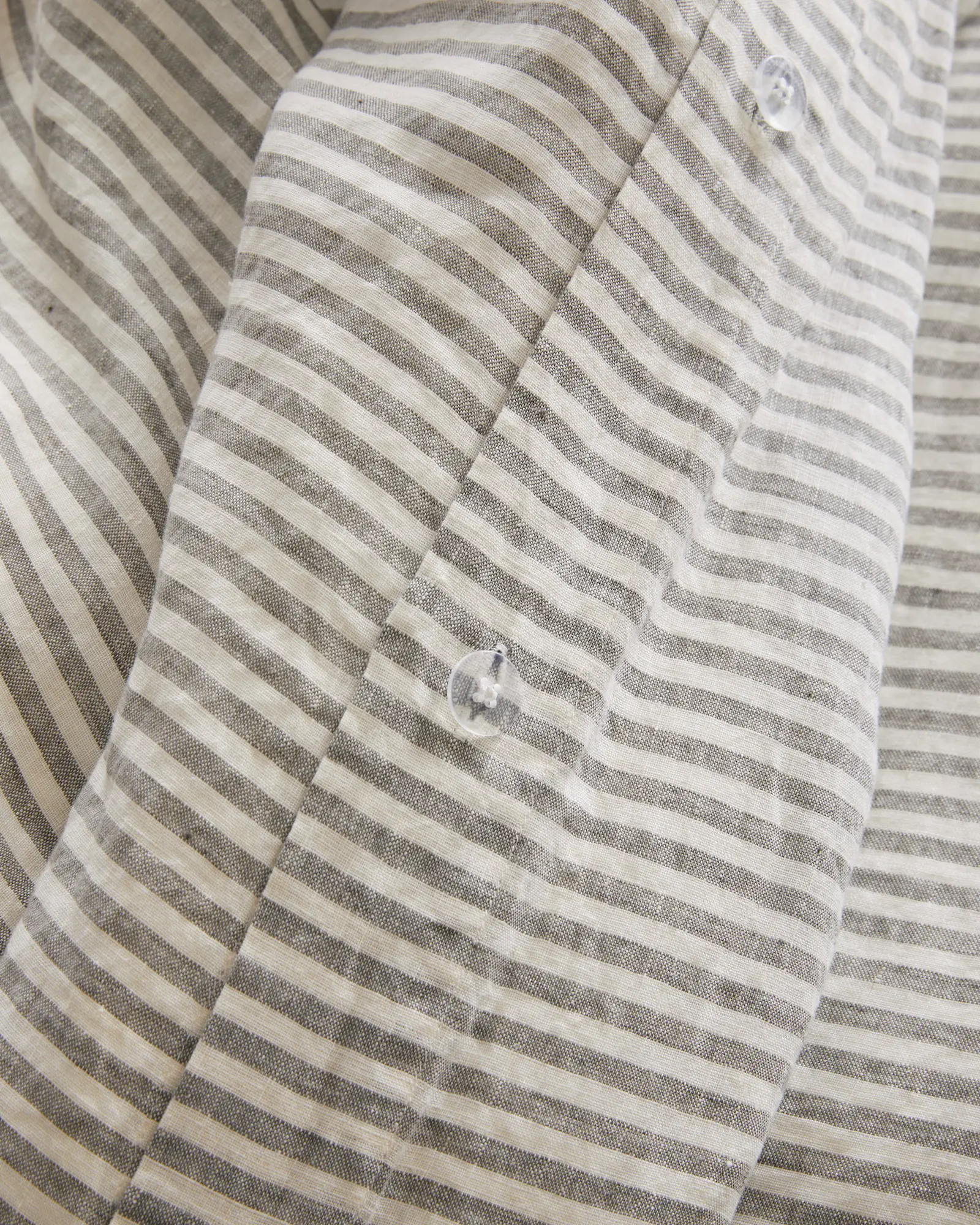 European Linen Stripe Duvet Cover Set in Grey/white Stripe | Quince