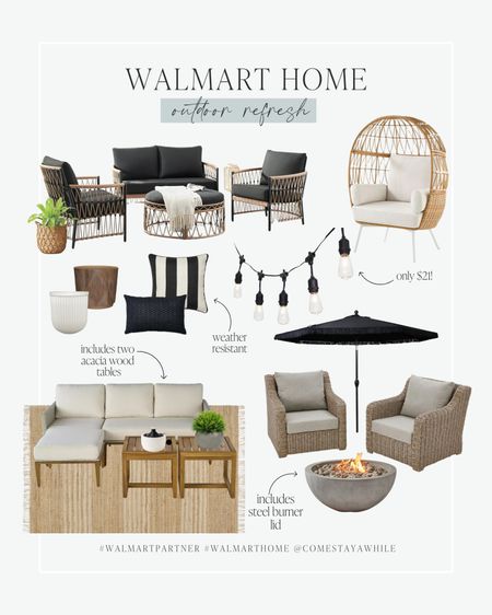 Affordable outdoor furniture and decor finds from @Walmart! Loving this adorable sofa lounger set from Better Homes and Gardens 😍 Beautiful seating and decor options for a stylish outdoor patio refresh. #Walmartpartner #Walmarthome @Walmart 

#LTKHome #LTKSeasonal #LTKSaleAlert