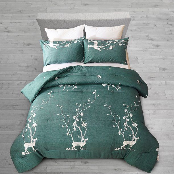 Peach Leaf Comforter Set - 400 GSM 3 Pcs Bedding Set With 2 Pillowcase For Spring And Autumn - Ki... | Walmart (US)