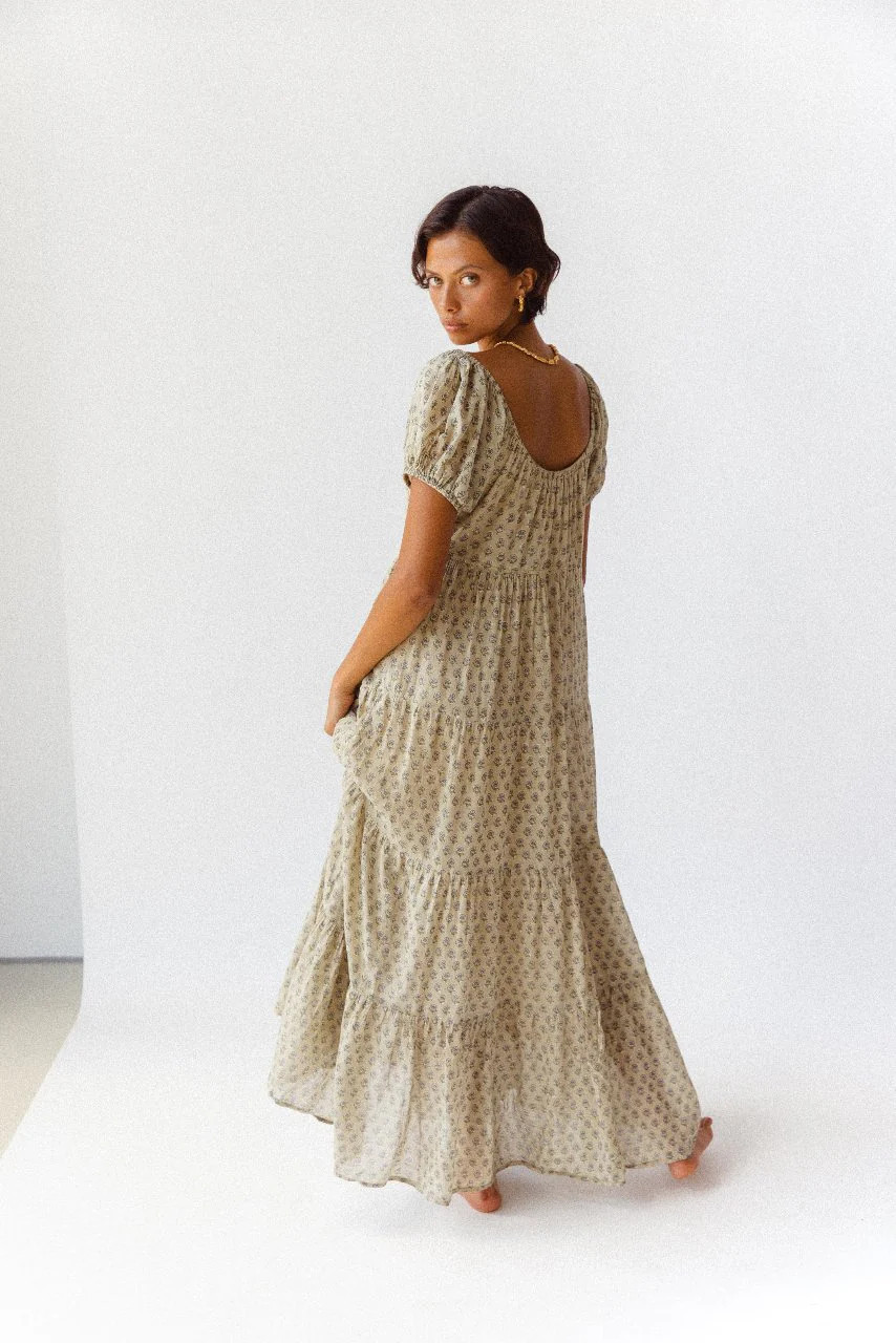 Sita Maxi Dress ~ Green Lily | Daughters of India